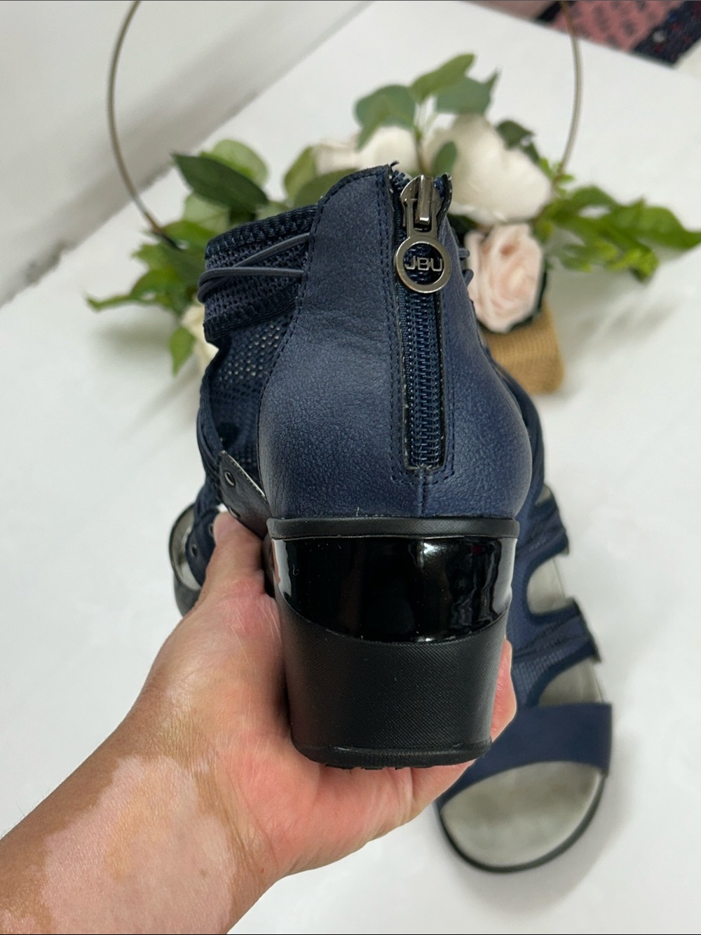 Comfort Stretch Navy Women’s Sandals with Supportive Straps - Picture 7 of 12